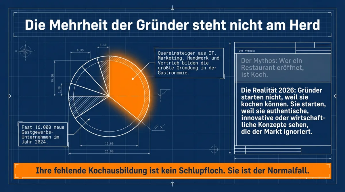 Quereinsteiger Gastronomie Statistik: Die Mehrheit der Gründer sind keine Köche