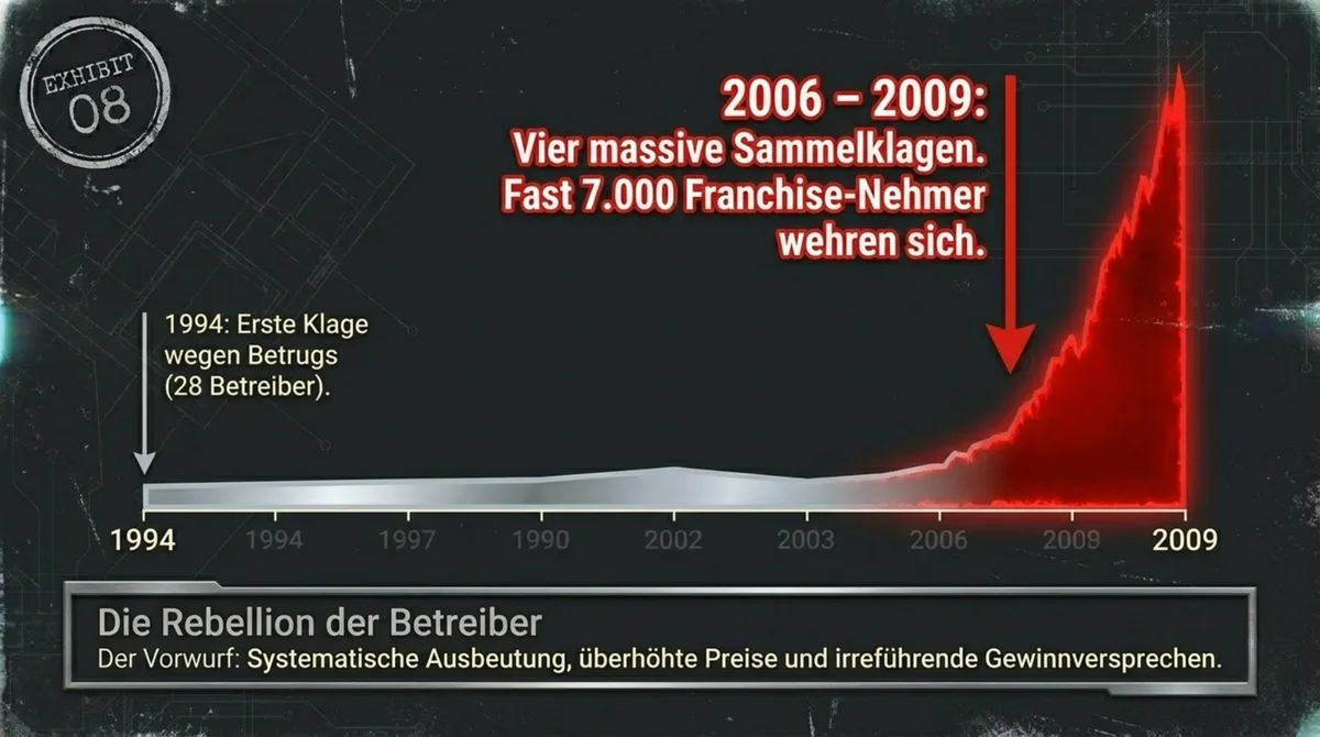 Timeline der Quiznos-Franchise-Nehmer-Rebellion 1994 bis 2009: von 28 Klägern zu vier Sammelklagen mit fast 7.000 Betreibern