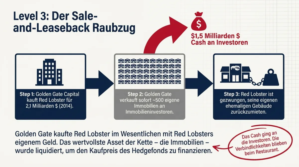 Sale-and-Leaseback: Golden Gate Capital verkaufte Red Lobsters 500 Immobilien für 1,5 Milliarden Dollar und ließ sie zurückmieten