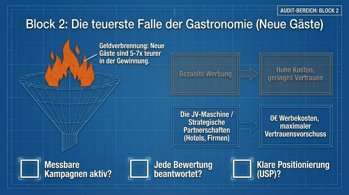 Restaurant Audit Block 2: Neukundengewinnung – bezahlte Werbung vs. strategische Partnerschaften