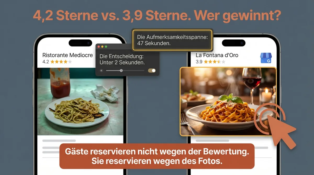 Restaurant-Bewertung vs. Foto: Warum Gaeste das bessere Bild waehlen statt die bessere Bewertung