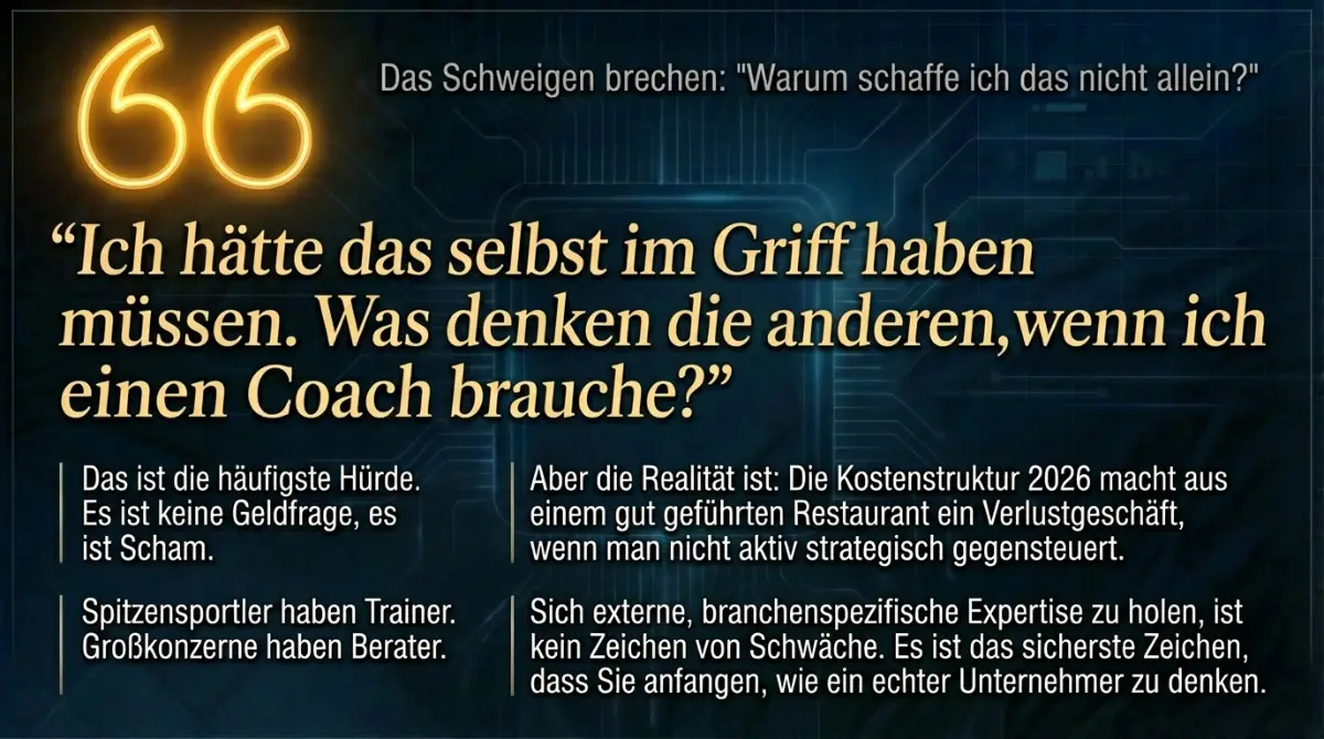 Das Schweigen brechen: Warum schaffe ich das nicht allein? – Die haeufigste Huerde beim Restaurant-Coaching