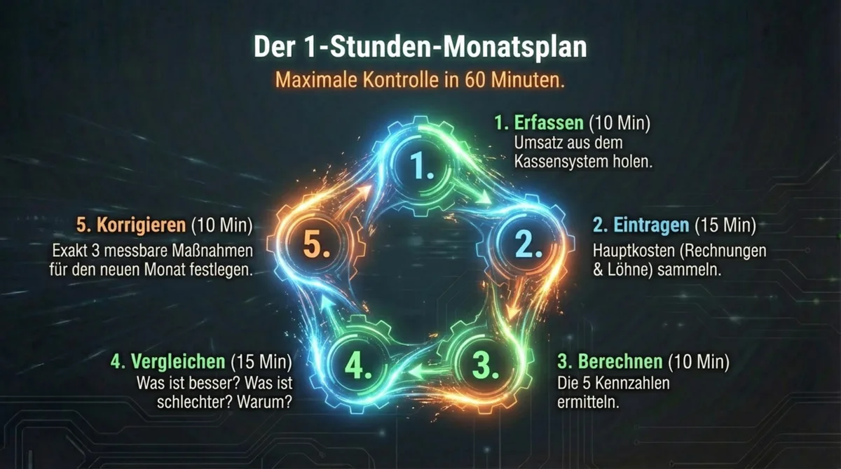 Der 1-Stunden-Monatsplan für Gastronomen – 5 Schritte in 60 Minuten zu voller Finanzkontrolle