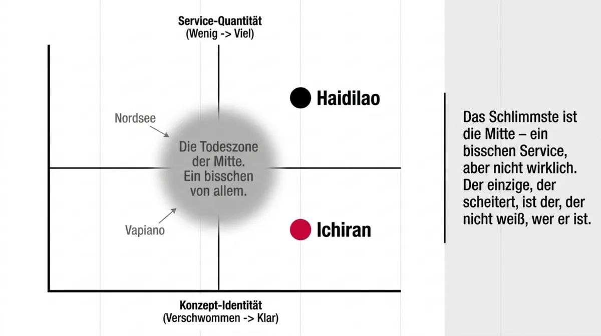 Restaurant Konzept Positionierung – Die Todeszone der Mitte: Ein bisschen Service von allem führt zum Scheitern