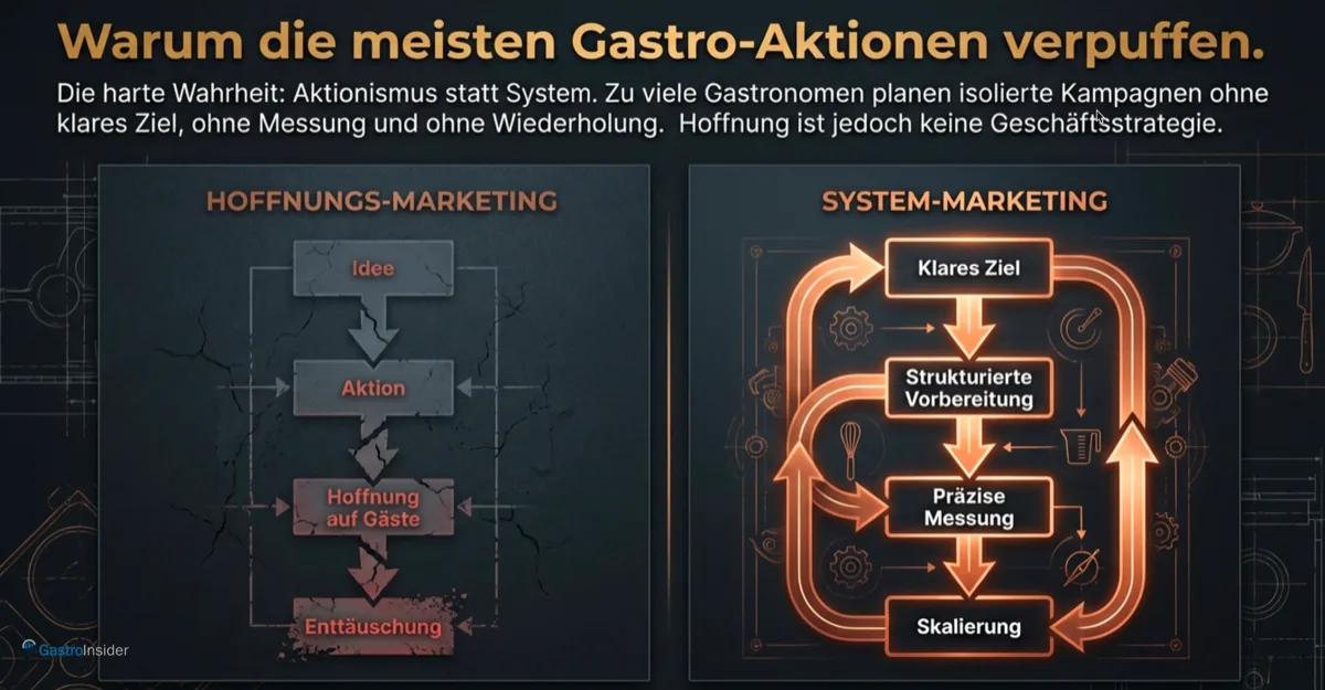 Hoffnungsmarketing vs. systematisches Restaurant-Marketing im Vergleich
