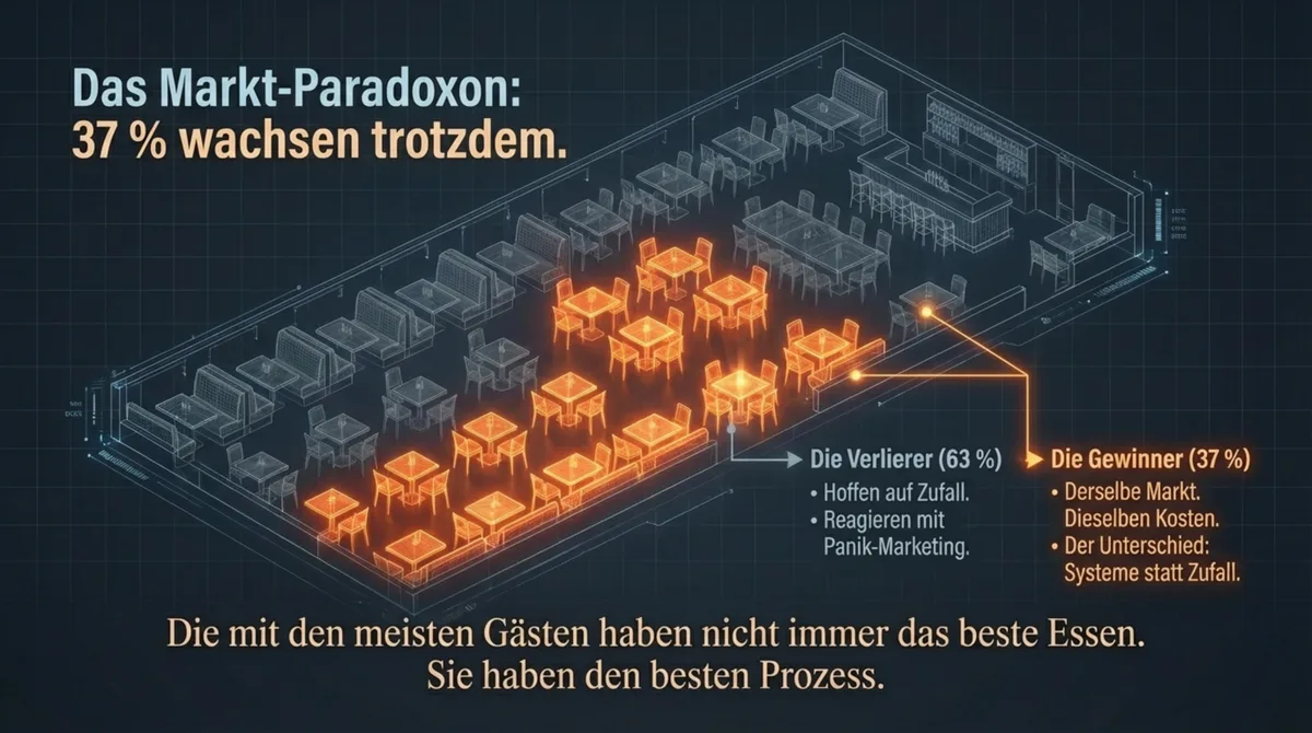 Markt-Paradoxon Gastronomie: 37 Prozent der Restaurants wachsen trotz Krise durch Systeme statt Zufall