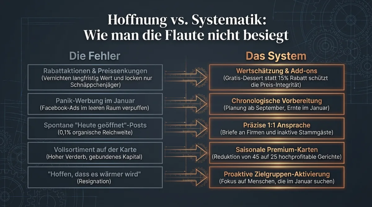 Hoffnung vs. Systematik: Die fünf teuersten Fehler in der Gastronomie-Nebensaison die Gastronomen Jahr für Jahr Geld kosten