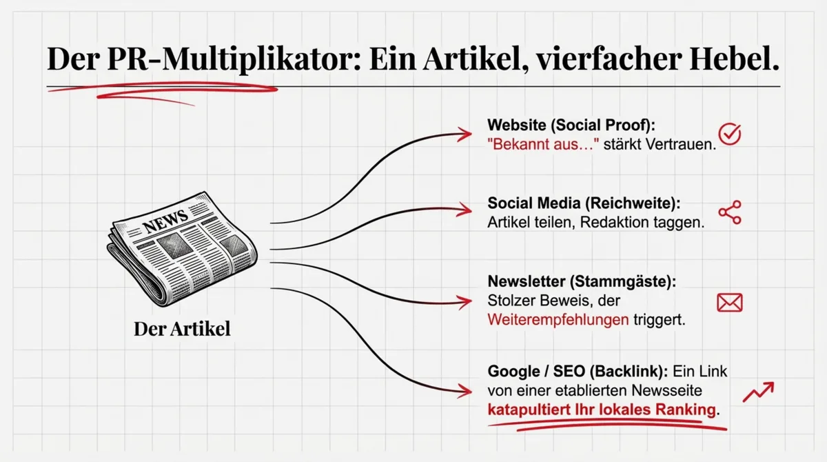 PR-Multiplikator Restaurant: Ein Zeitungsartikel generiert Social Proof, Reichweite, Newsletter-Stammgäste und SEO-Backlinks gleichzeitig