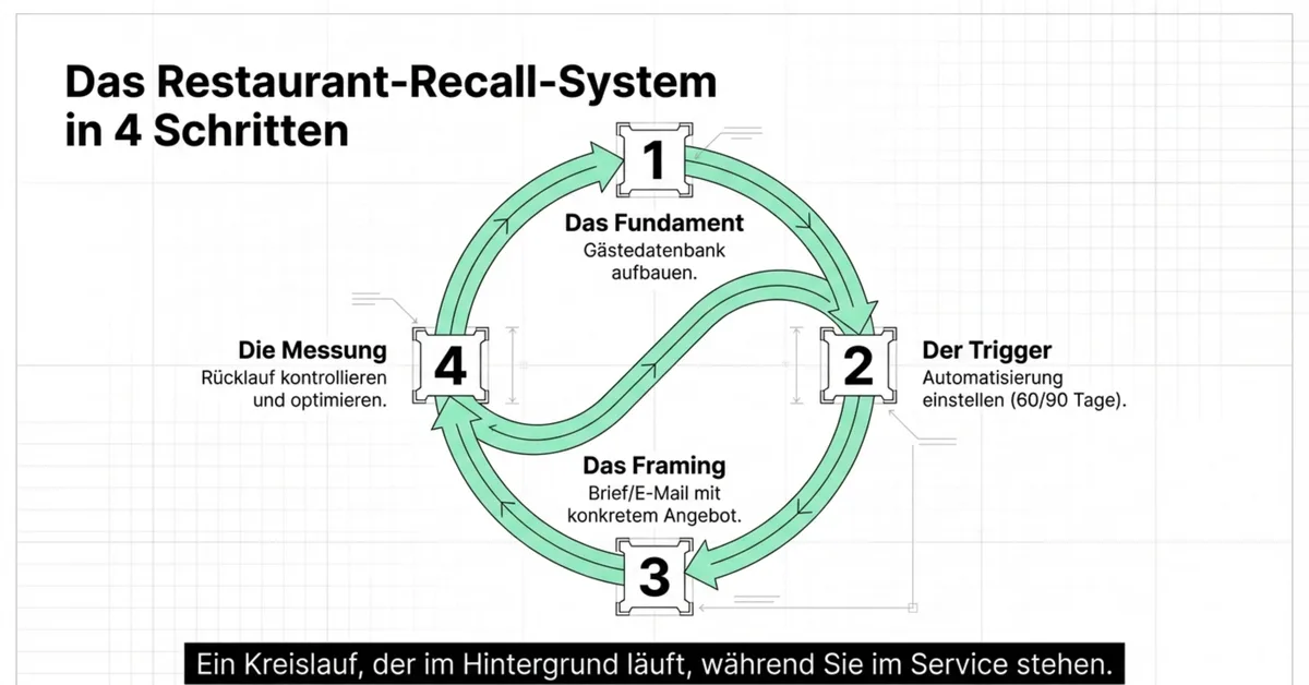 Das Restaurant-Recall-System in 4 Schritten: Gästedatenbank, Trigger, Framing, Messung