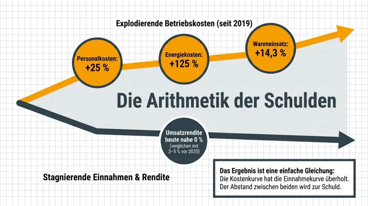 Die Arithmetik der Restaurant-Schulden: Explodierende Betriebskosten treffen stagnierenden Umsatz