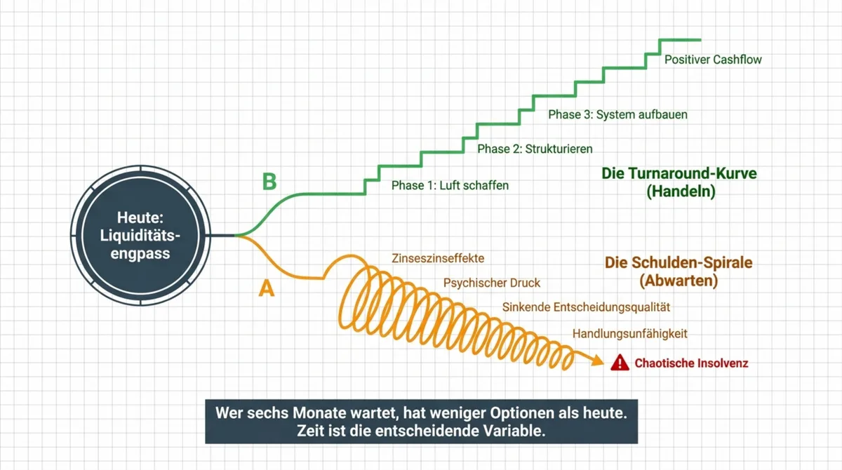 Restaurant-Schulden: Turnaround-Kurve vs. Schulden-Spirale – warum Zeit die entscheidende Variable ist