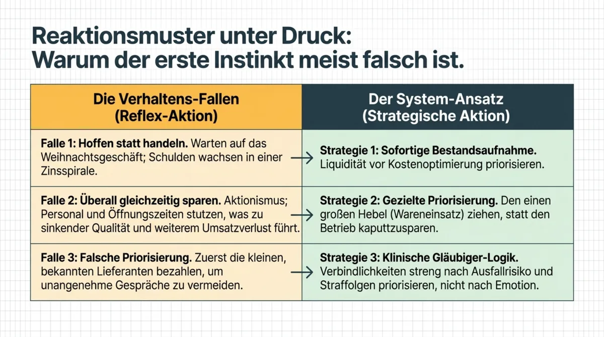 Restaurant-Schulden: Die 3 häufigsten Fehlreaktionen unter Druck und die richtige strategische Alternative