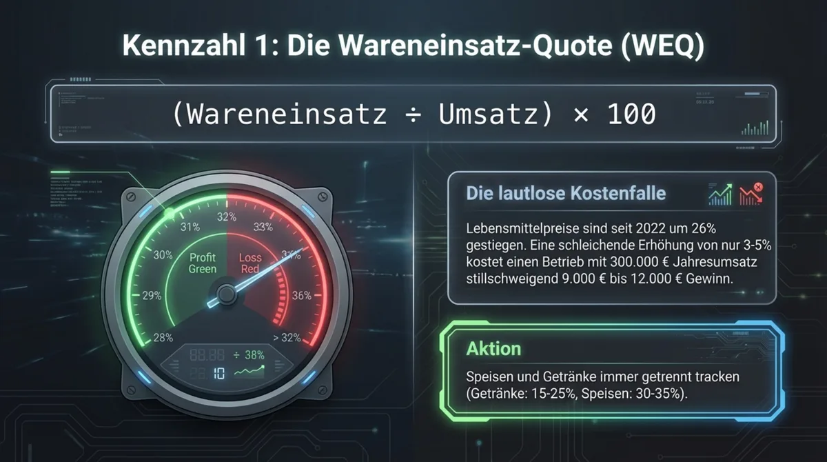 Wareneinsatz-Quote (Food Cost) berechnen – KPI für Gastronomen mit Formel und Zielwert