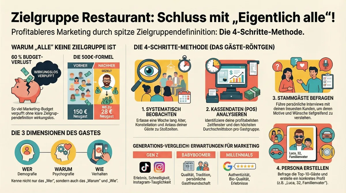 Infografik: Zielgruppe Restaurant definieren – Schluss mit der Eigentlich-alle-Falle
