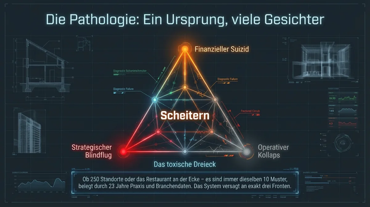 Die Pathologie des Scheiterns: Finanzieller Suizid, Strategischer Blindflug und Operativer Kollaps bilden das toxische Dreieck