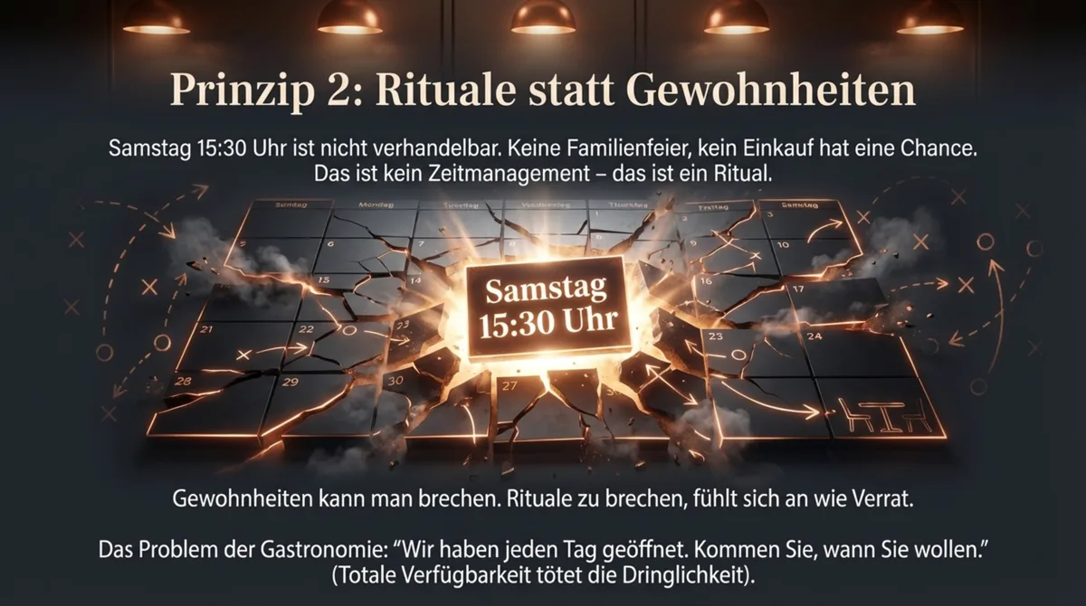 Rituale statt Gewohnheiten im Restaurant - Samstag 15:30 Uhr als heiliger Termin wie in der Bundesliga