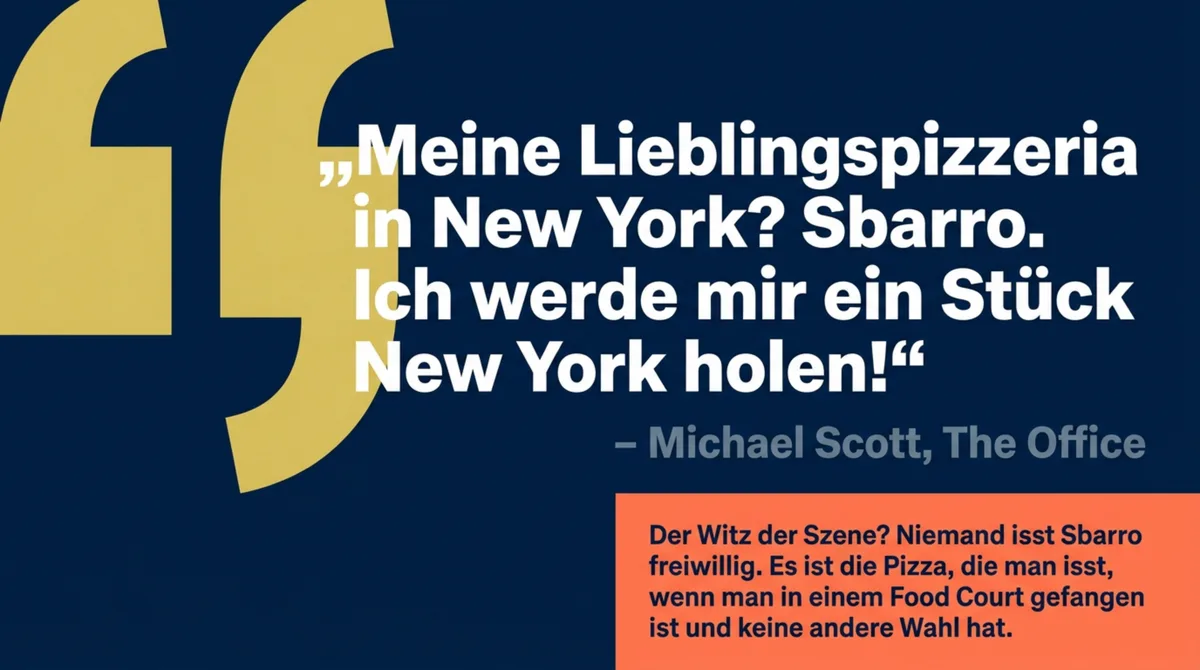 Sbarro als Symbol für Captive Audience – niemand isst Sbarro freiwillig
