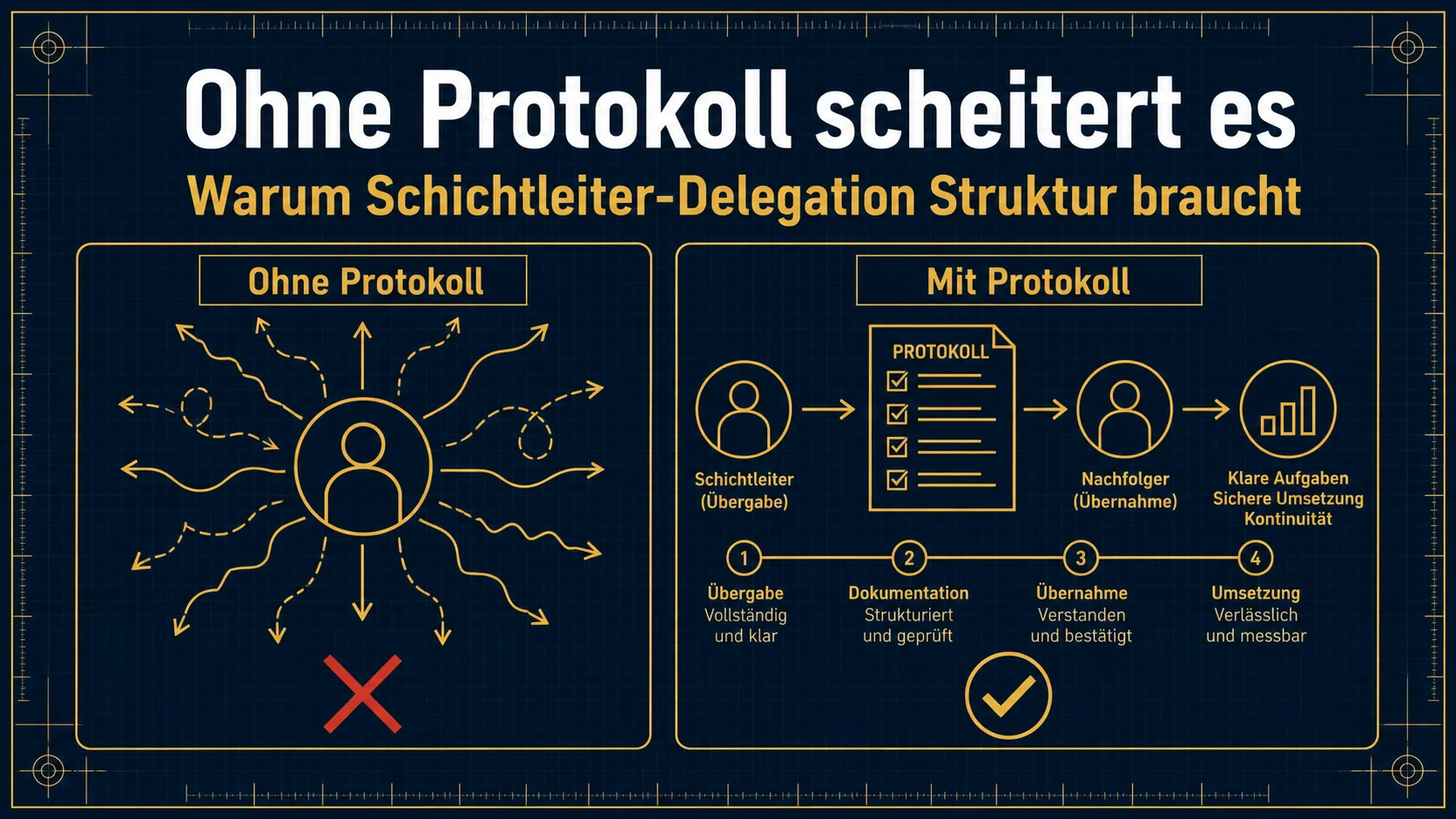 Schichtleiter-Delegation ohne Protokoll scheitert – warum strukturierte Übergaben entscheidend sind