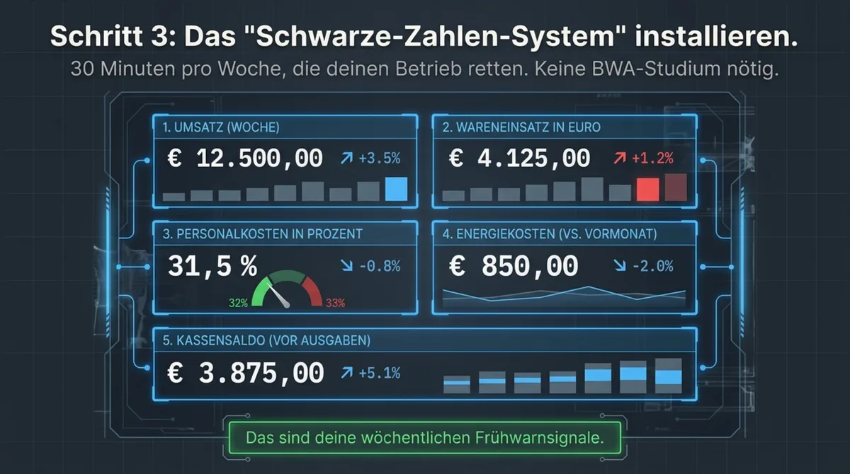 Schwarze-Zahlen-System Restaurant: 5 wöchentliche Kennzahlen als Frühwarnsystem
