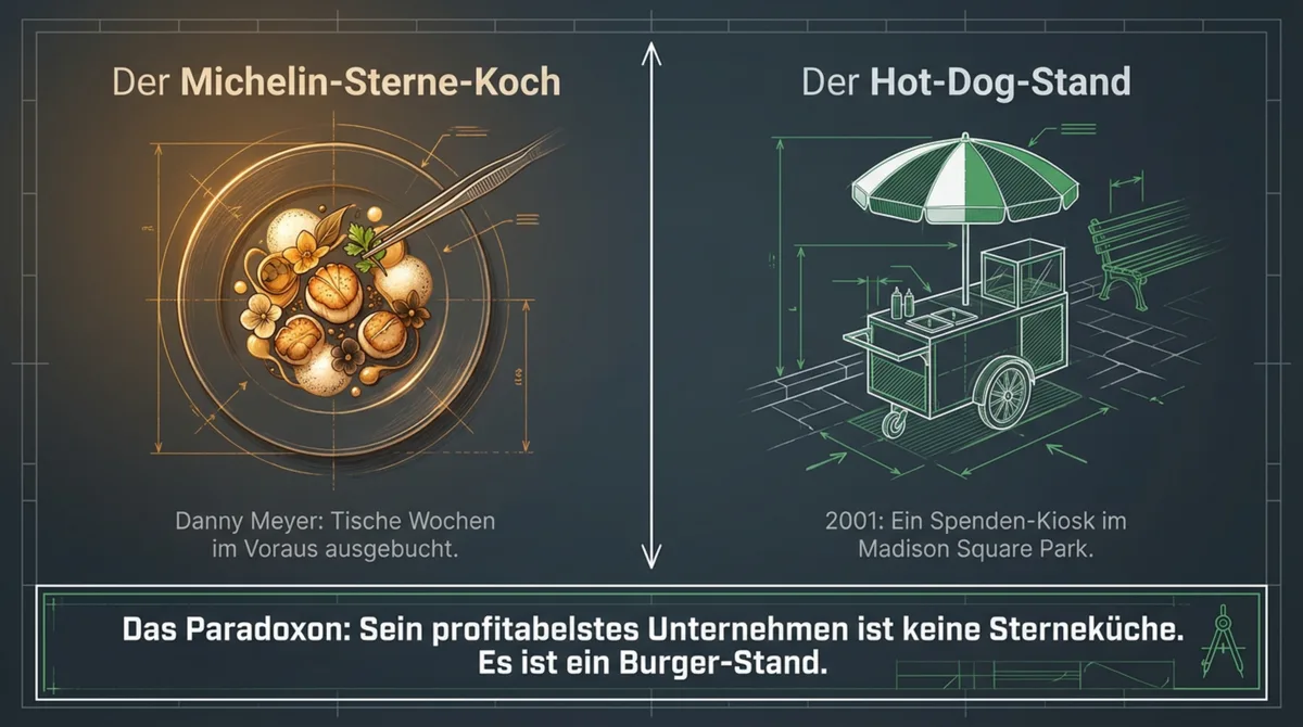 Shake Shack Ursprung: Danny Meyers Michelin-Sterne-Küche trifft Hot-Dog-Stand im Madison Square Park New York