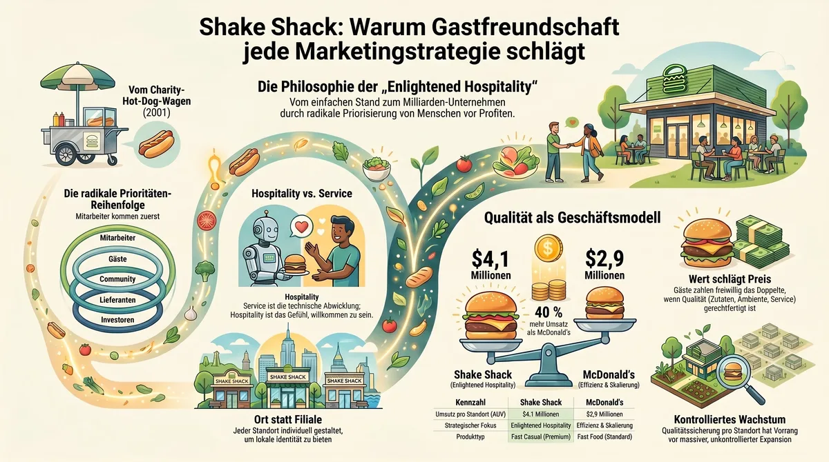 Shake Shack System: 100% Angus Beef, lokale Architektur, Community-Engagement und kontrolliertes Wachstum im Überblick