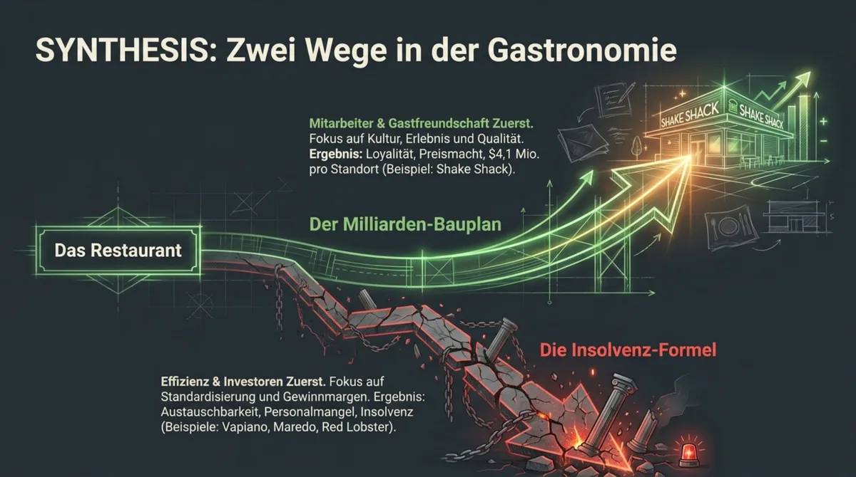 Zwei Wege in der Gastronomie: Milliarden-Bauplan Shake Shack vs Insolvenz-Formel Red Lobster Vapiano Maredo