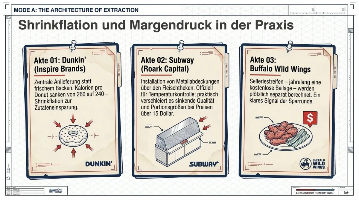Shrinkflation bei Dunkin, Subway und Buffalo Wild Wings: kleinere Portionen, Metallabdeckungen, Zusatzgebühren