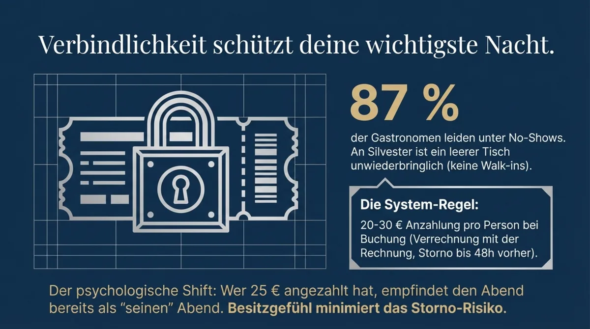 87 Prozent No-Show-Problem Silvester Anzahlungspflicht Restaurant Sicherheit