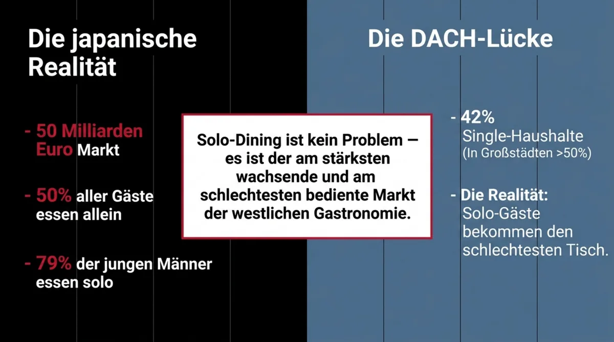 Solo-Dining Markt Deutschland – 42 Prozent Single-Haushalte, aber Solo-Gäste bekommen die schlechtesten Plätze