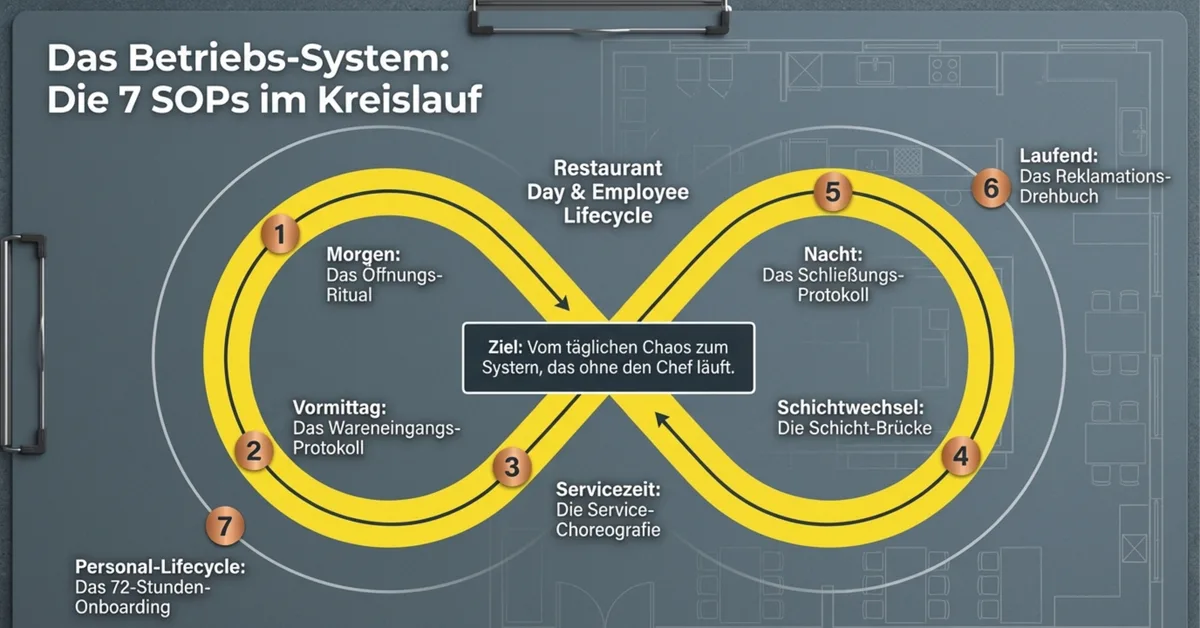 Das Restaurant-Betriebssystem: Die 7 SOPs im Kreislauf von Öffnung bis Onboarding