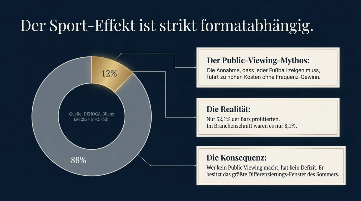 DEHOGA-Bilanz EM 2024: 88 Prozent der Betriebe kein positiver EM-Effekt, nur 32,1 Prozent der Bars profitieren – der Sport-Effekt ist formatabhängig