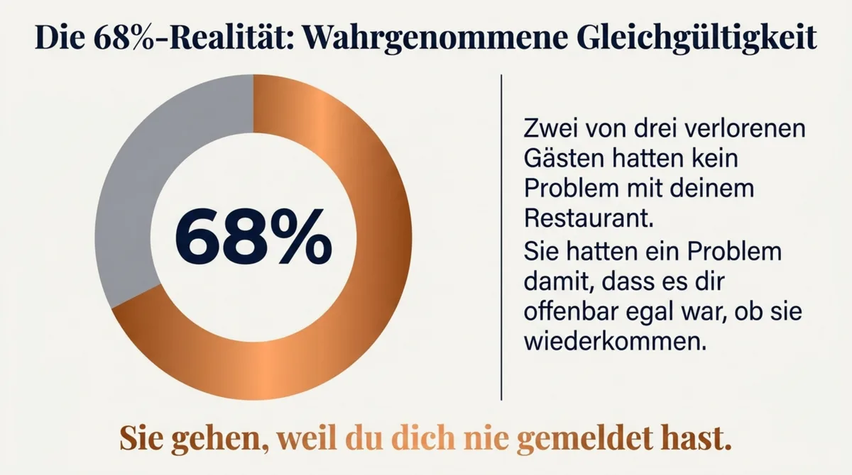 68 Prozent der verlorenen Stammgäste gingen wegen wahrgenommener Gleichgültigkeit – nicht wegen Essen oder Preis
