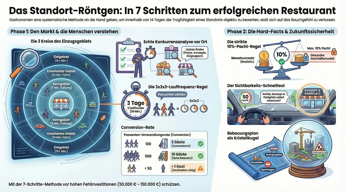 Infografik Das Standort-Röntgen: 7-Schritte-Methode für die Standortanalyse von Restaurants