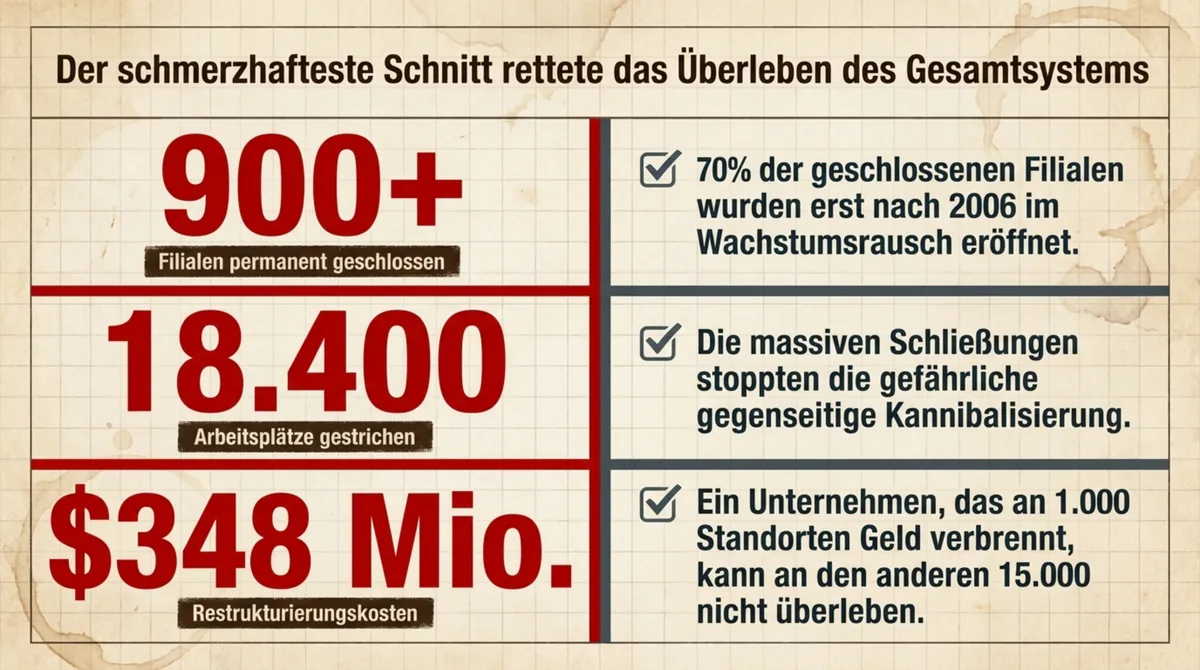 Starbucks 900 Filialen Schließung 2008 – 18.400 Mitarbeiter entlassen, 348 Millionen Dollar Restrukturierungskosten