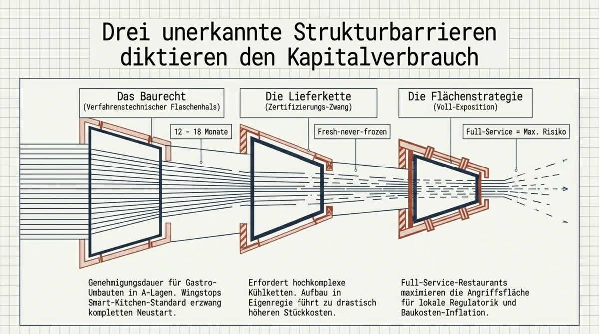 Drei Strukturbarrieren US-Ketten Deutschland Baurecht Lieferkette Flächenstrategie Kapitalverbrauch