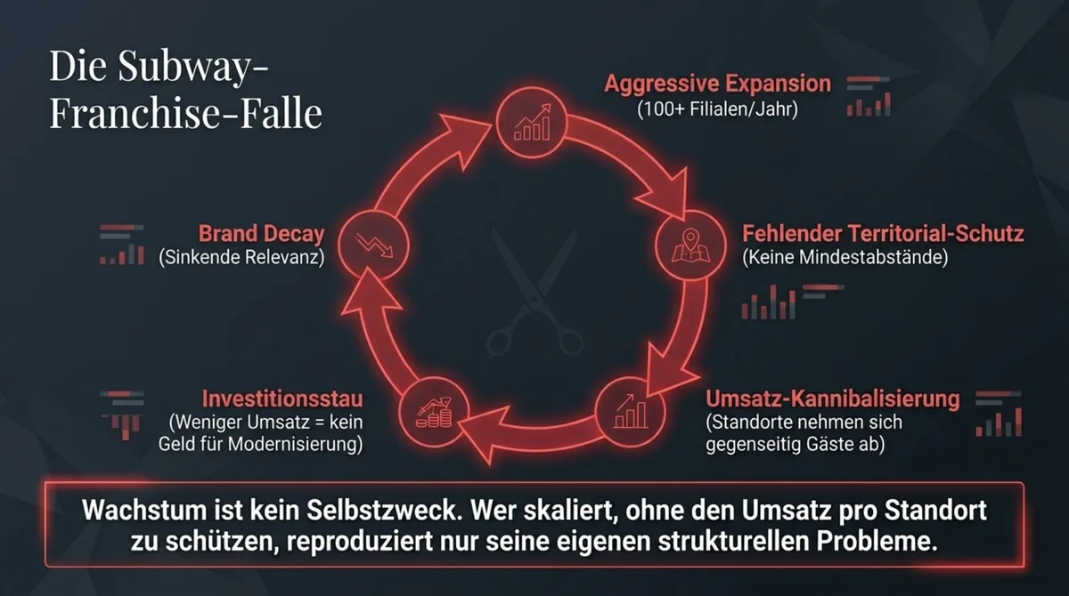 Die Subway-Franchise-Falle: Doom-Loop aus aggressiver Expansion, fehlendem Territorial-Schutz, Umsatz-Kannibalisierung und Investitionsstau