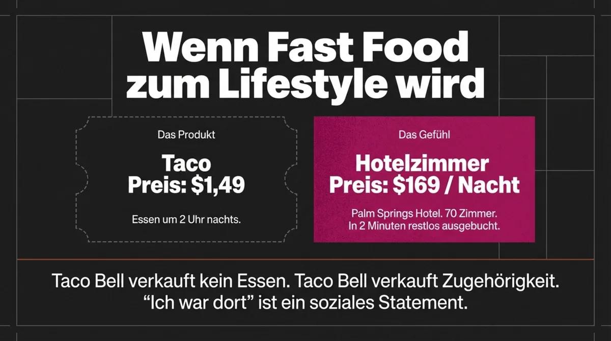 Taco Bell Hotel Preisvergleich: Taco 1,49 Dollar versus Hotelzimmer 169 Dollar pro Nacht in Palm Springs, in 2 Minuten restlos ausgebucht