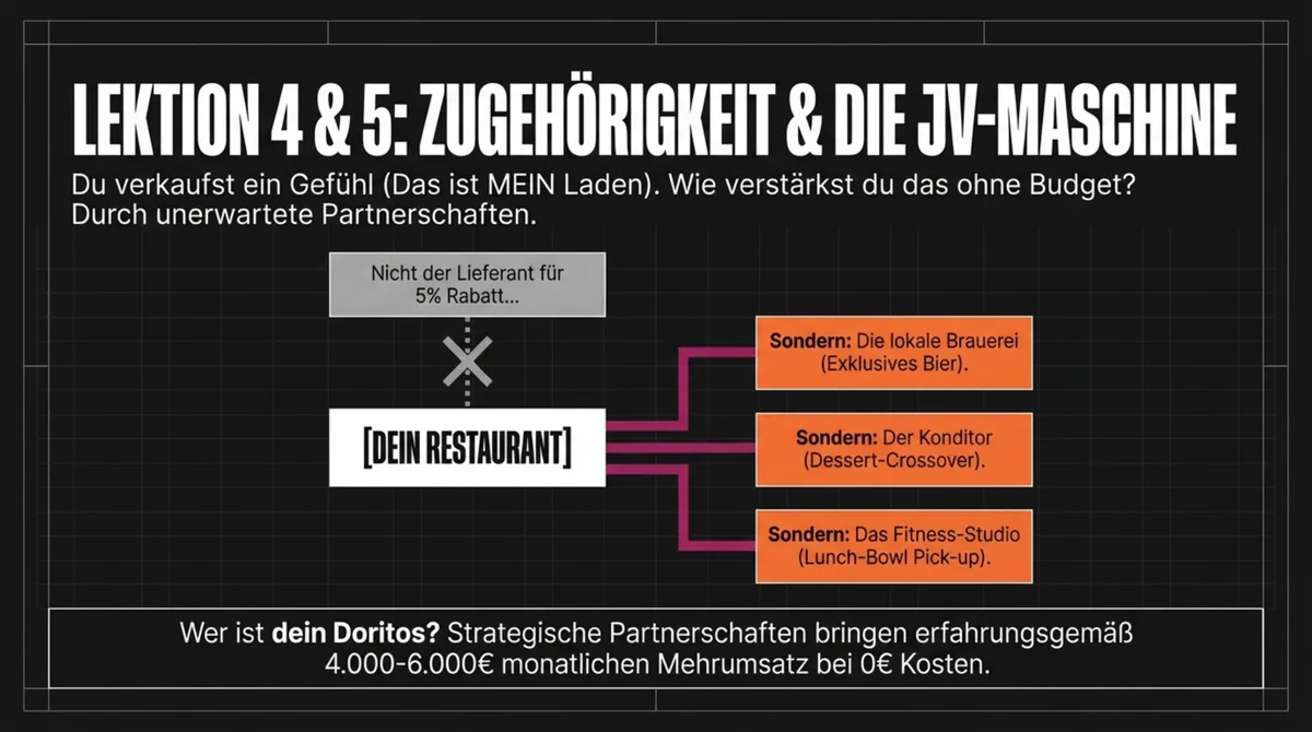 Taco Bell JV-Maschine: Dein Restaurant vernetzt mit lokaler Brauerei, Nachbarschafts-Konditor und Fitness-Studio für 4.000 bis 6.000 Euro Mehrumsatz bei null Euro Kosten