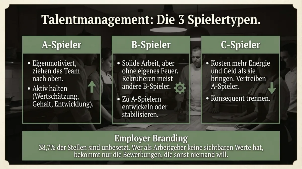 Talentmanagement Restaurant: A-Spieler B-Spieler C-Spieler Unterschiede und Employer Branding Strategie