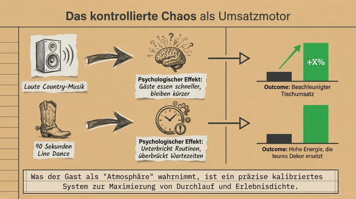 Texas Roadhouse kontrolliertes Chaos – laute Country-Musik und 90-Sekunden-Line-Dance als Umsatzmotor