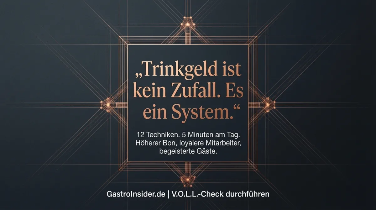 Trinkgeld Restaurant System Fazit: Trinkgeld ist kein Zufall sondern ein System – 12 Techniken und 5 Minuten Pre-Shift für höheren Bon und loyalere Mitarbeiter
