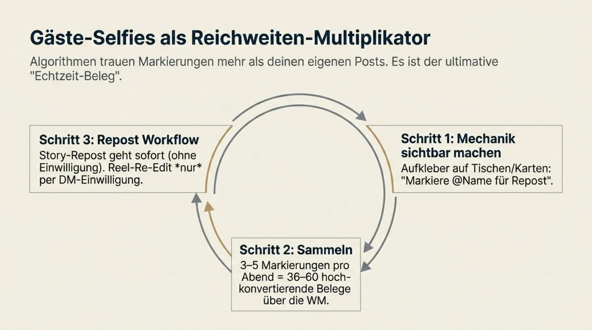 UGC-Zyklus: Gäste-Selfies als Reichweiten-Multiplikator zur WM 2026 – Aufruf-Mechanik, Sammeln und Repost-Workflow