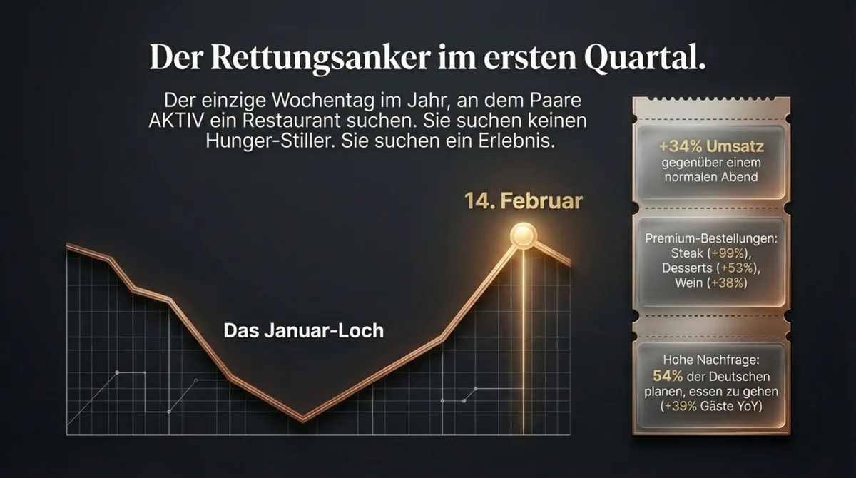 Valentinstag als Rettungsanker im ersten Quartal: 34 Prozent mehr Umsatz, Premium-Bestellungen und 78 Prozent Paar-Buchungen