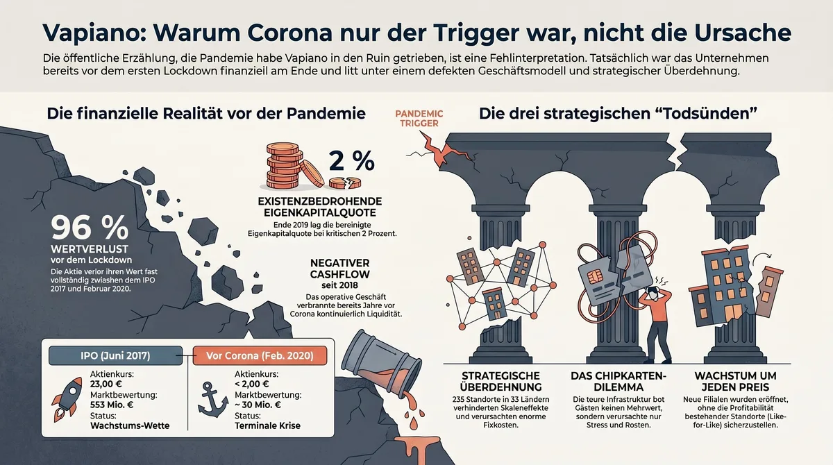 Vapiano Insolvenz: Corona war nur Trigger, nicht Ursache – Eigenkapitalquote 2 Prozent, negativer Cashflow, drei CEOs in zwei Jahren vor der Pandemie