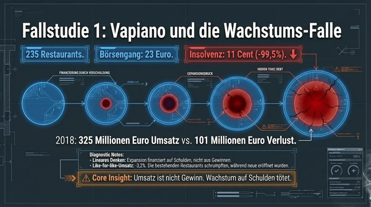 Fallstudie Vapiano: 325 Mio. € Umsatz, 101 Mio. € Verlust – die klassische Wachstums-Falle