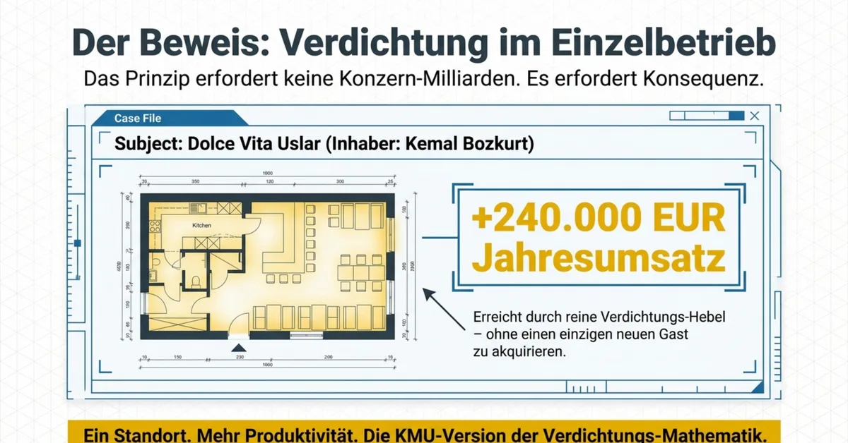 Verdichtung im Einzelbetrieb: Dolce Vita Uslar Inhaber Kemal Bozkurt – +240.000 EUR Jahresumsatz durch Verdichtungs-Hebel ohne neue Gäste zu akquirieren