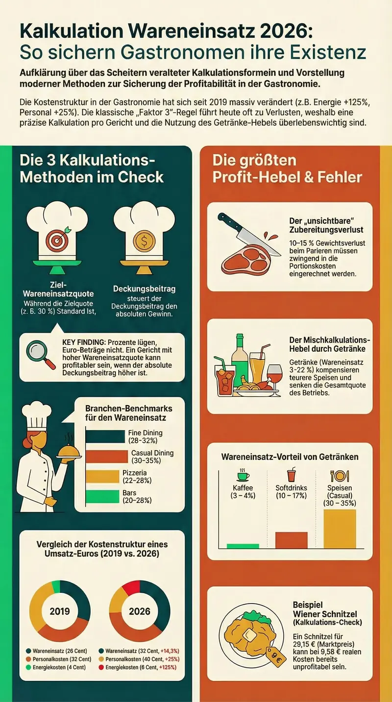 Wareneinsatz Profithebel Gastronomie 2026: Die größten Gewinn-Hebel im Überblick