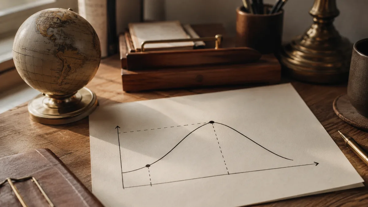 Auf Papier gezeichnete Preis-Kurve illustriert die Mathematik hinter Fruehbucher- und Saison-Pricing