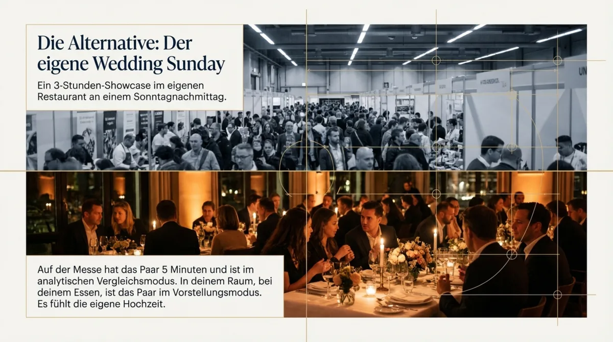Wedding Sunday als Alternative zur Hochzeitsmesse: eigenes Showcase-Event im Restaurant mit mehr Kontrolle