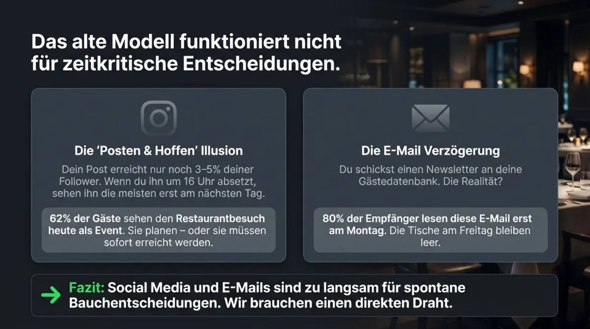 Warum Social Media und E-Mail für zeitkritische Restaurant-Entscheidungen zu langsam sind
